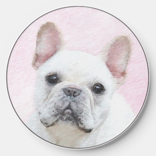 French Bulldog CreamWhite Painting _ Dog Art Wireless Charger