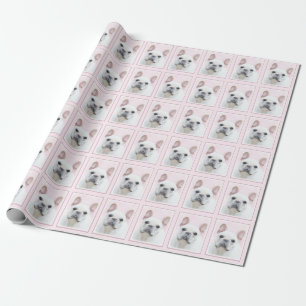 French Bulldog (Cream/White) Painting - Dog Art Wrapping Paper