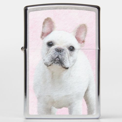 French Bulldog CreamWhite Painting _ Dog Art Zippo Lighter