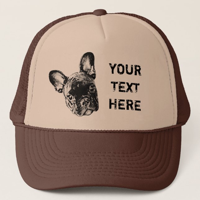 French Bulldog Custom Font Trucker Hat (Front)