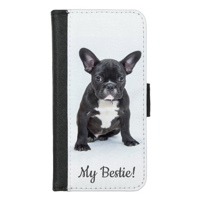 French Bulldog Custom Photo My Bestie iPhone Wallet Case (Front)