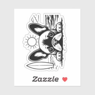  French Bulldog Cute Beach Day  Sticker