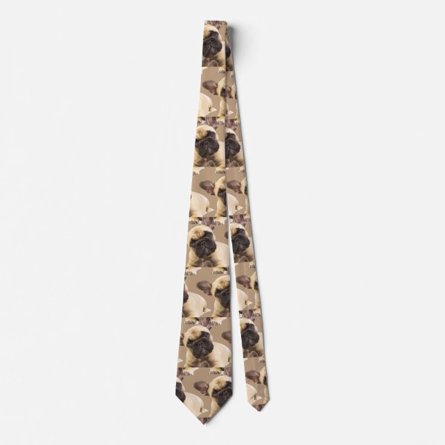 French Bulldog Cute Dog Pet Animal Art Neck Tie (Front)