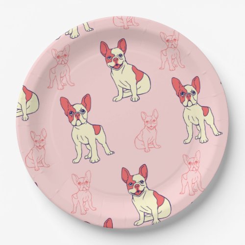 French Bulldog Cute Dog Pet Pattern Cute Summer Paper Plates