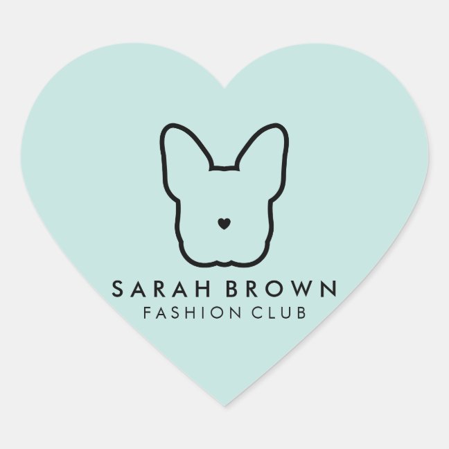 French Bulldog Cute Face Heart Sticker