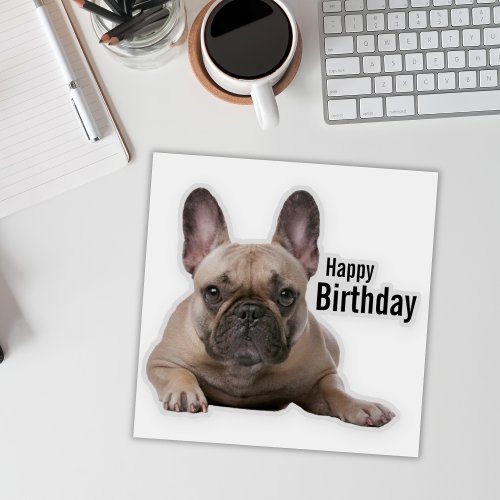 French Bulldog Cute Fawn Birthday Sticker
