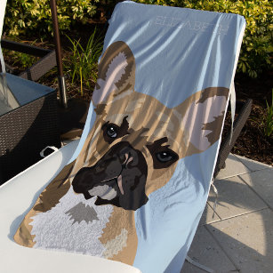 French Bulldog   Cute Frenchie Beach Towel