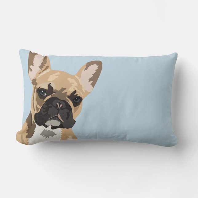 French Bulldog | Cute Frenchie Double Sided Lumbar Pillow (Front)