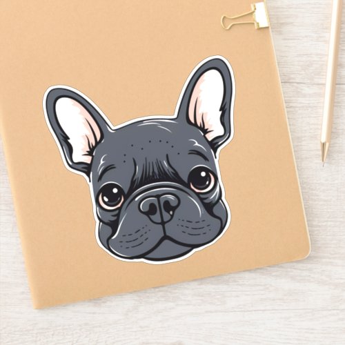 French Bulldog Cute Frenchie Puppy Face Contour Sticker