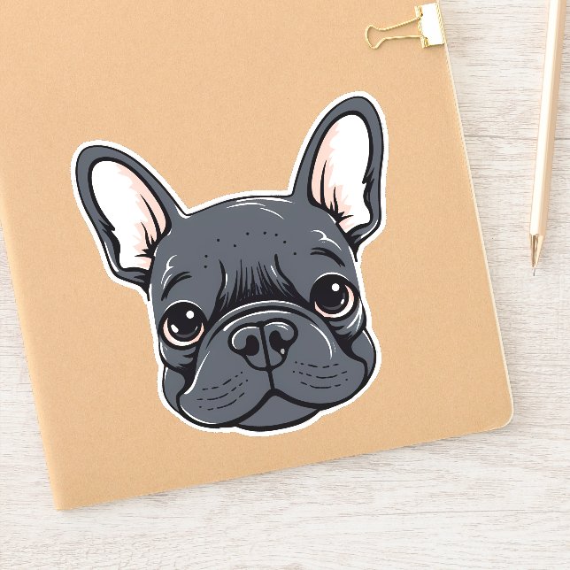 French Bulldog Cute Frenchie Puppy Face Contour Sticker (Notebook)
