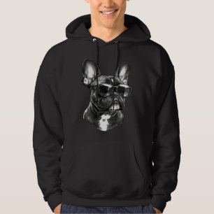 French Bulldog Cute Frenchie Wearing Sunglasses Hoodie