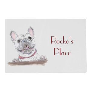 French Bulldog Cute Happy Drawing Personalized Placemat