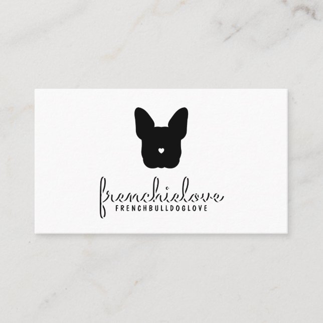French bulldog cute logo simple pet sitter business card (Front)