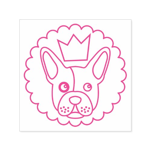 French Bulldog cute pet crown logo business Self_inking Stamp