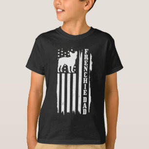 French Bulldog Dad American Flag Patriotic Frenchi T-Shirt