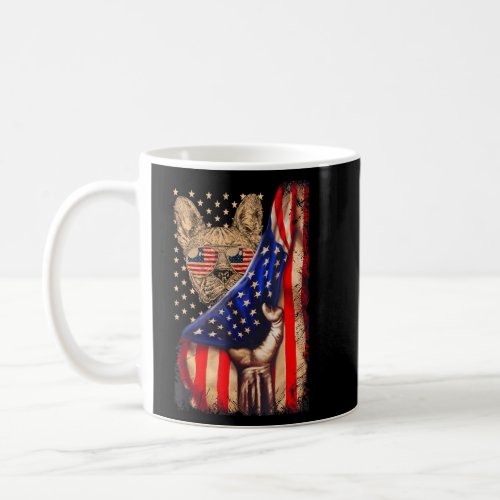 French Bulldog Dad Owner Dog American Flag  Coffee Mug