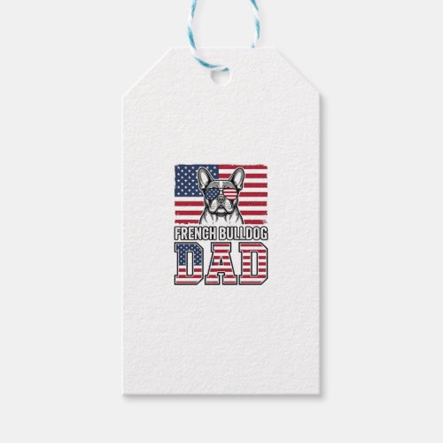 French Bulldog Dad Patriotic Vintage Gift Tags