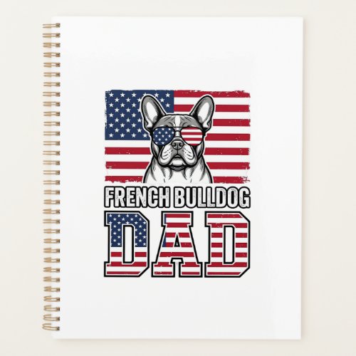 French Bulldog Dad Patriotic Vintage Planner