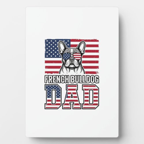 French Bulldog Dad Patriotic Vintage Plaque