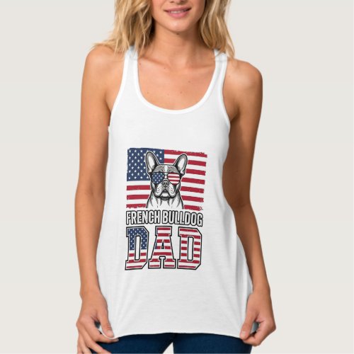 French Bulldog Dad Patriotic Vintage Tank Top