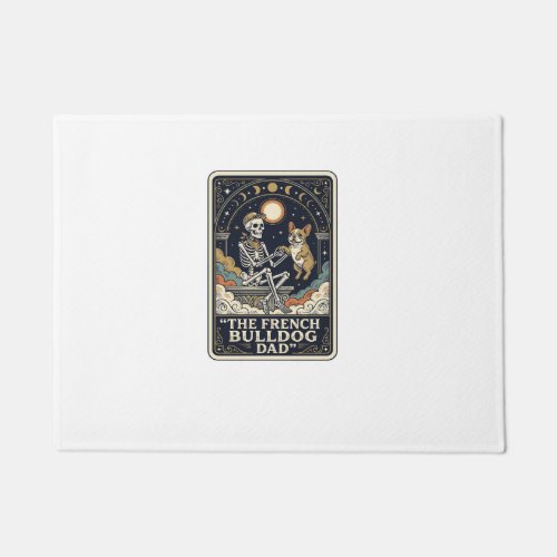 French Bulldog Dad Vintage Skeleton Tarot Shirt_1 Doormat