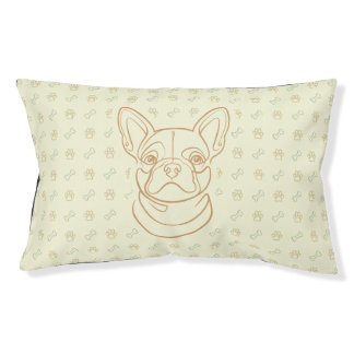 French Bulldog Decorative Line Art Pattern Pet Bed