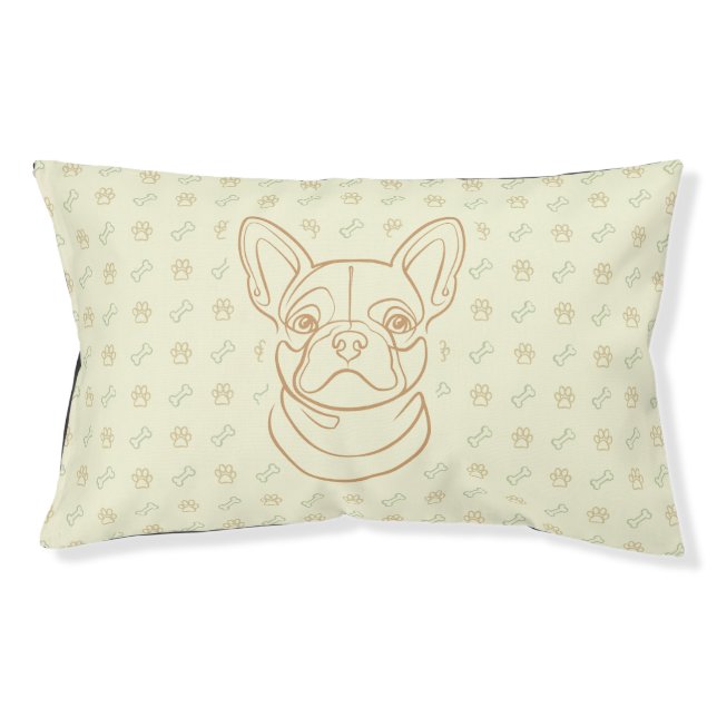 French Bulldog Decorative Line Art Pattern Pet Bed (Front)