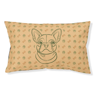 French Bulldog Decorative Line Art Pattern Pet Bed