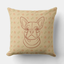 French Bulldog Decorative Line Art Pattern