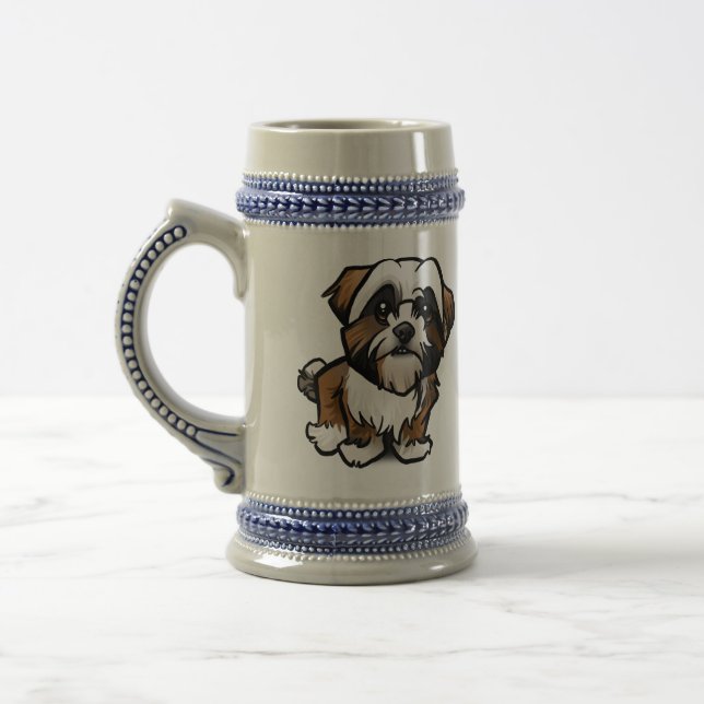 French bulldog design on 22 oz coffee / beer mug  (Left)