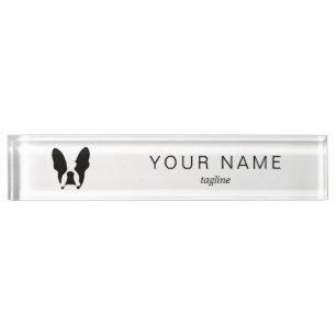 French bulldog desk name plate