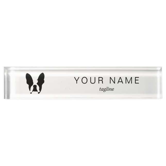 French bulldog desk name plate (Front)