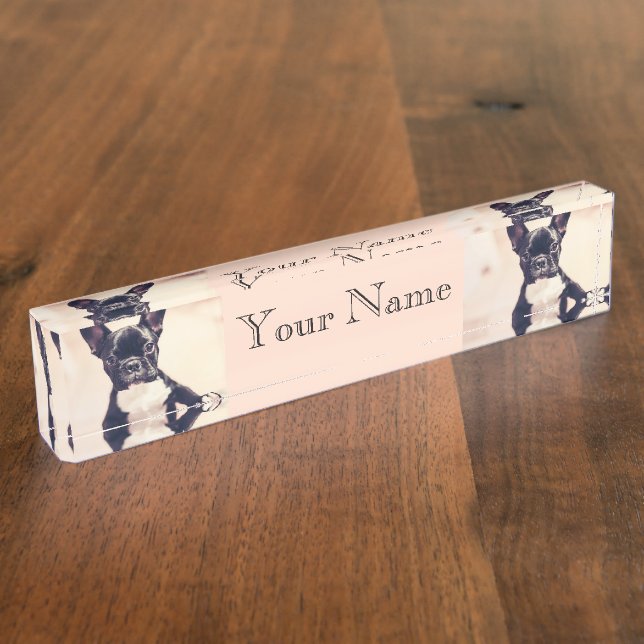 French Bulldog Desk Name Plate (Side)