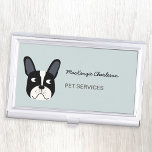 French Bulldog Dog Animal Pet Services Business Card Case<br><div class="desc">A fun French Bulldog design on a duck egg blue background. Great for dog walkers,  dog groomers,  pet sitters and any animal or pet services. Original art by Nic Squirrell.</div>