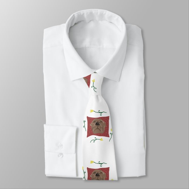 French Bulldog Dog Art Neck Tie (Tied)