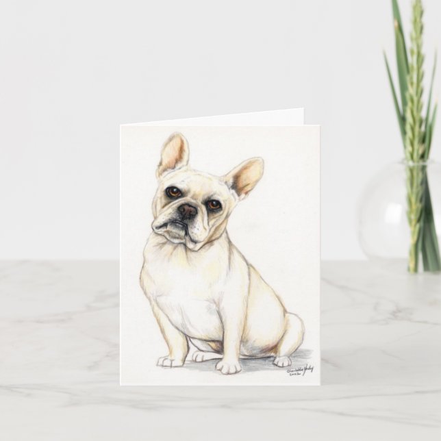 French Bulldog Dog Art Note Card (Front)