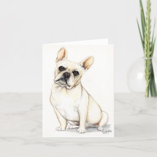 French Bulldog Dog Art Note Card