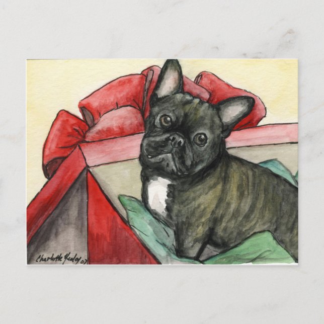 French Bulldog Dog Art Postcard (Front)