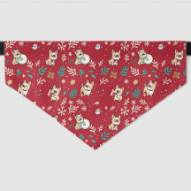 French Bulldog Dog Bandana Christmas Kawaii