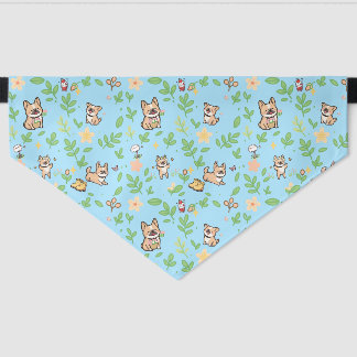 French Bulldog Dog Bandana Cute Floral Spring Kawa Pet Bandana Collar