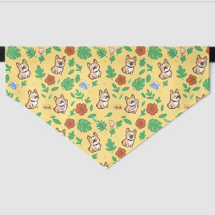 French Bulldog Dog Bandana with Tropical Summer Pet Bandana Collar