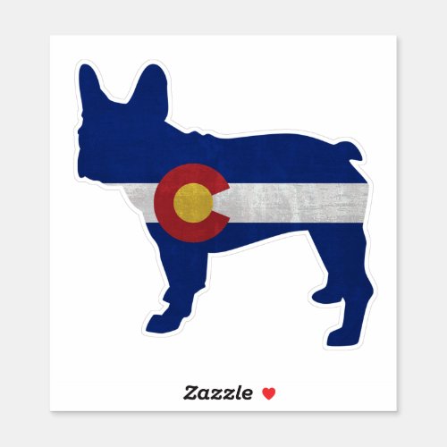 French Bulldog Dog Breed Colorado Flag Sticker
