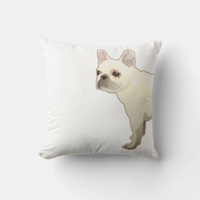 French Bulldog Dog Breed Illustration Silhouette Throw Pillow (Front)