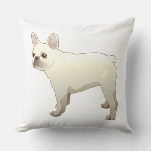 French Bulldog Dog Breed Illustration Silhouette Throw Pillow