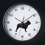 French Bulldog Dog Breed Silhouette Clock<br><div class="desc">A fun wall clock for the home or office. Makes an original gift for Frenchie lovers. Check out Jenn’s Doodle World for even more decorative clocks and French Bulldog themed home decor.</div>