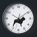 French Bulldog Dog Breed Silhouette Clock<br><div class="desc">A fun wall clock for the home or office. Makes an original gift for Frenchie lovers. Check out Jenn’s Doodle World for even more decorative clocks and French Bulldog themed home decor.</div>