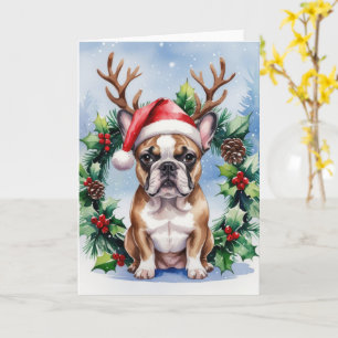 French Bulldog Dog Christmas Greeting Card