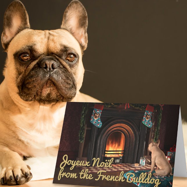 French Bulldog Dog Christmas Holiday Card (Just add your holiday greeting)