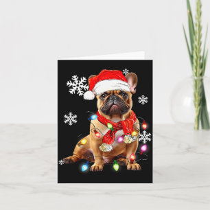 French Bulldog Dog Christmas Light Pajama Pet Xmas Card
