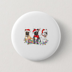 French Bulldog Dog Christmas Lights Cute Pet Match Button